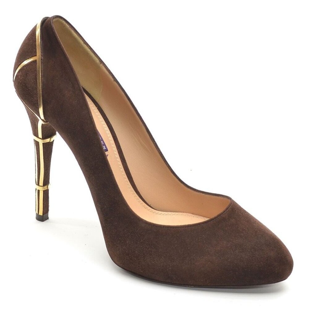 Ralph Lauren Collection Gold Cage Stiletto Pumps 10.5 B